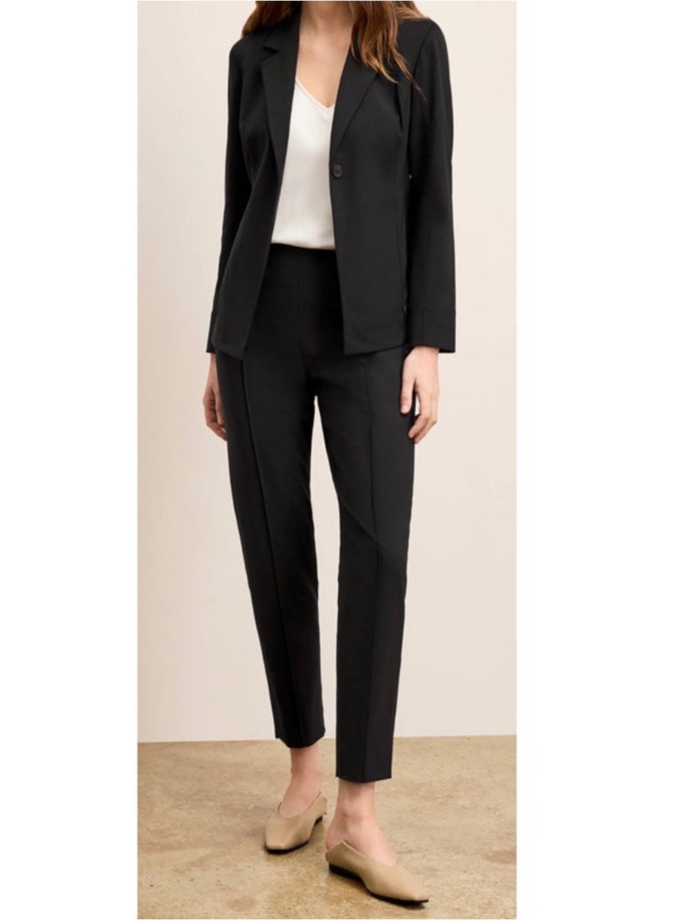 MM LaFleur Black Colby 2.0 Travel Pant Origami Suiting Trousers Size 10